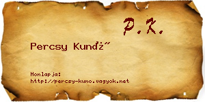 Percsy Kunó névjegykártya